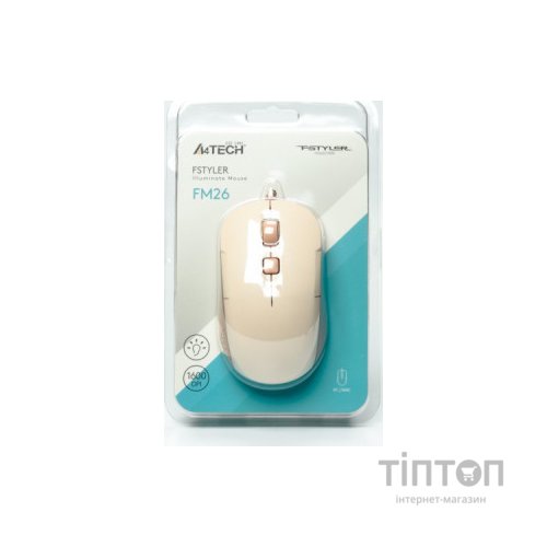 Мишка A4Tech FM26 USB Cafe Latte (4711421991391)
