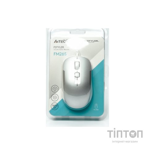 Мишка A4Tech FM26S USB Icy White (4711421993562)