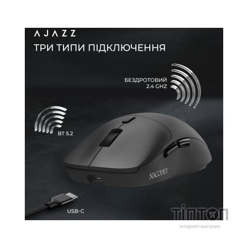 Мишка Ajazz NJ07-MC Combo Wireless/Bluetooth/USB Black (NJ07-MC-B)