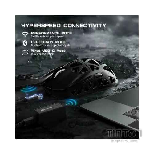 Мишка Attack Shark R2 Wireless/Bluetooth Black (R2B_AS)