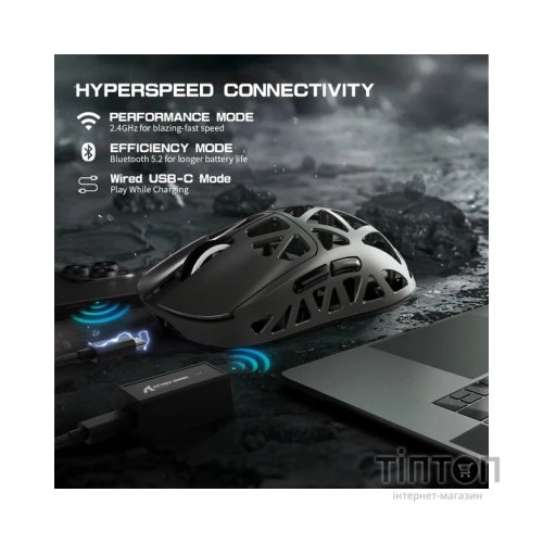 Мишка Attack Shark R2 Wireless/Bluetooth Silver Gray (R2SGR_AS)