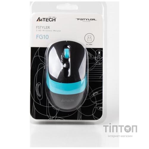 Мишка бездротова A4-Tech Fstyler FG10, 4 кн., 2000 dpi, чорно-блакитна (FG10 (Blue))