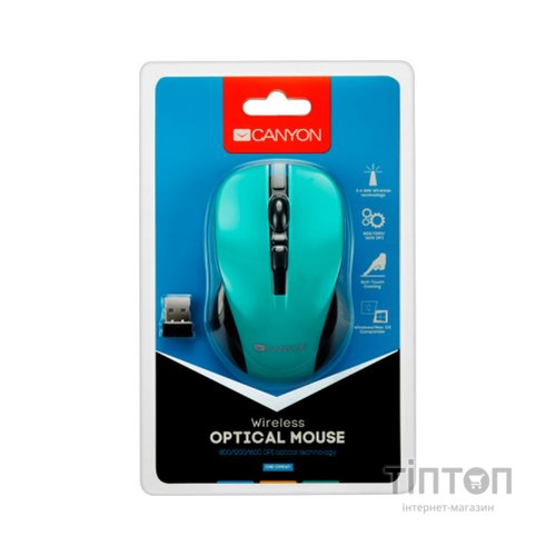 Мишка Canyon CNE-CMSW1GR Wireless Black-Green (CNE-CMSW1GR)