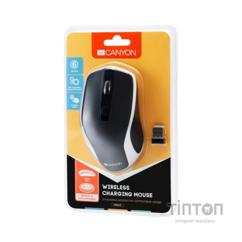 Мишка Canyon CNS-CMSW19B Wireless Silent Black -Silver (CNS-CMSW19B)