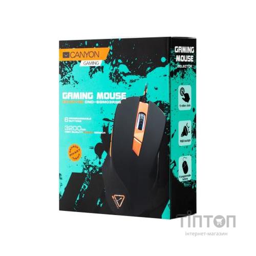 Мишка Canyon Eclector USB Black (CND-SGM03RGB)
