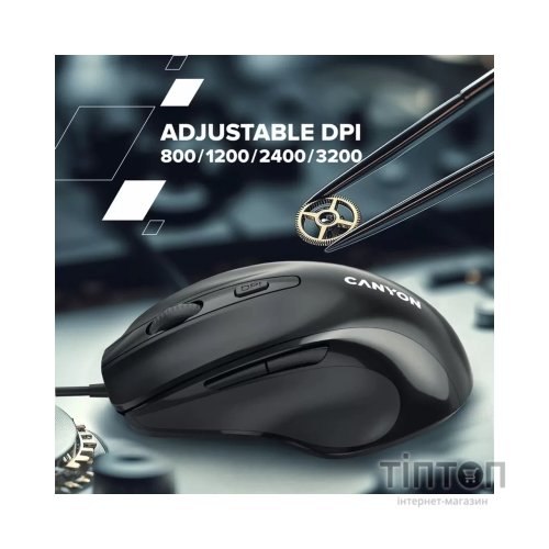 Мишка Canyon M-6 USB Black (CNE-CMS6)