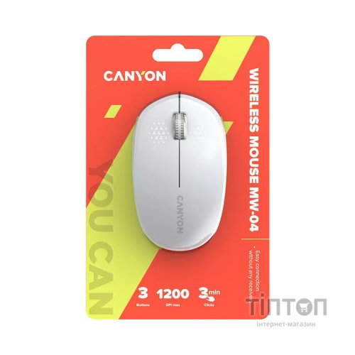 Мишка Canyon MW-04 Bluetooth White (CNS-CMSW04W)