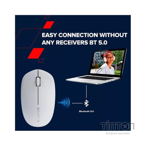 Мишка Canyon MW-04 Bluetooth White (CNS-CMSW04W)