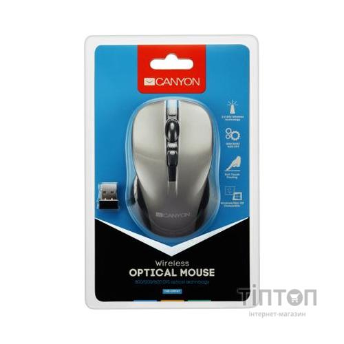Мишка Canyon MW-1 Wireless Gray (CNE-CMSW1G)