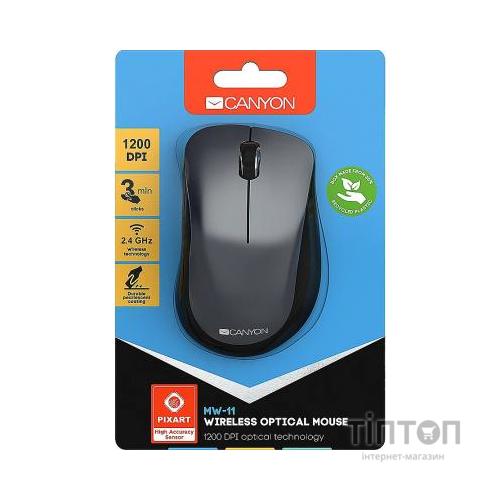 Мишка Canyon MW-11 Wireless Pixart Black (CNE-CMSW11B)