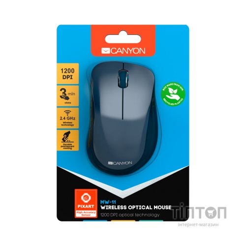 Мишка Canyon MW-11 Wireless Pixart Blue (CNE-CMSW11BL)