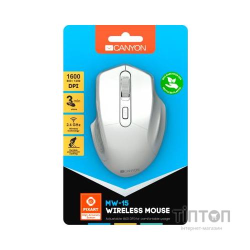 Мишка Canyon MW-15 Wireless Pearl White (CNE-CMSW15PW)