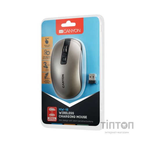 Мишка Canyon MW-18 Wireless Dark Grey (CNS-CMSW18DG)