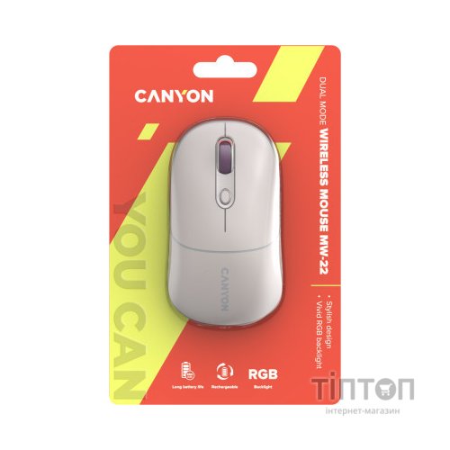 Мишка Canyon MW-22 Dual Band RGB Wireless Rice (CNS-CMSW22RC)
