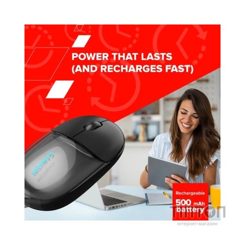 Мишка Canyon OnClick 24 Wireless Black (CNS-CMSW24B)