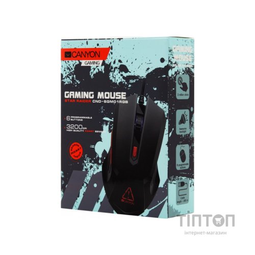 Мишка Canyon Star Raider USB Black (CND-SGM01RGB)