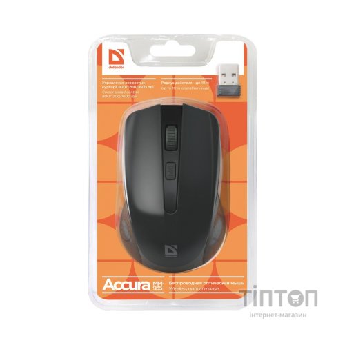 Мишка Defender Accura MM-935 чорна, безпровідна, USB
