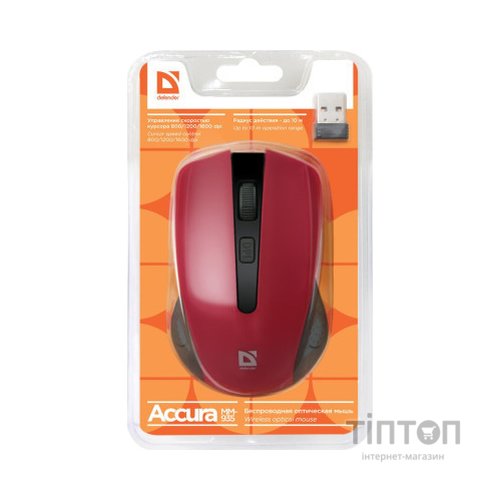 Мишка Defender Accura MM-935 Red (52937)