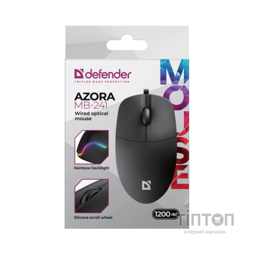 Мишка Defender Azora MB-241 LED USB Black (52241)