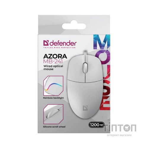 Мишка Defender Azora MB-241 LED USB White (52242)