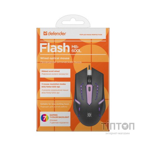Мишка Defender Flash MB-600L Black (52600)