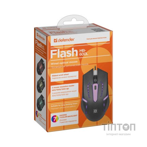 Мишка Defender Flash MB-600L Black (52600)