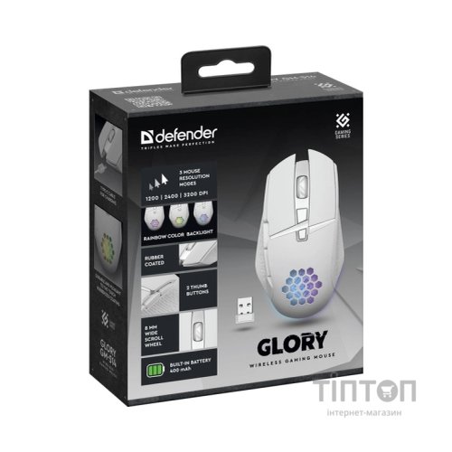 Мишка Defender Glory GM-514 LED Wireless White (52513)