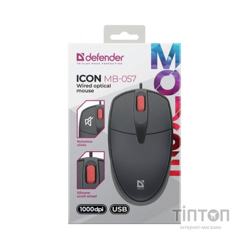 Мишка Defender Icon MB-057 USB Black (52057)