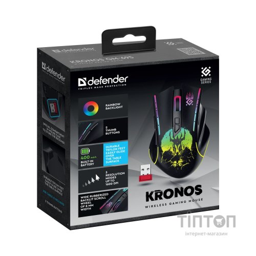 Мишка Defender Kronos GM-695 Wireless Black (52695)