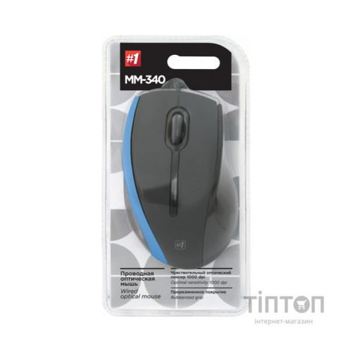 Мишка Defender MM-340 Black-Blue (52344)