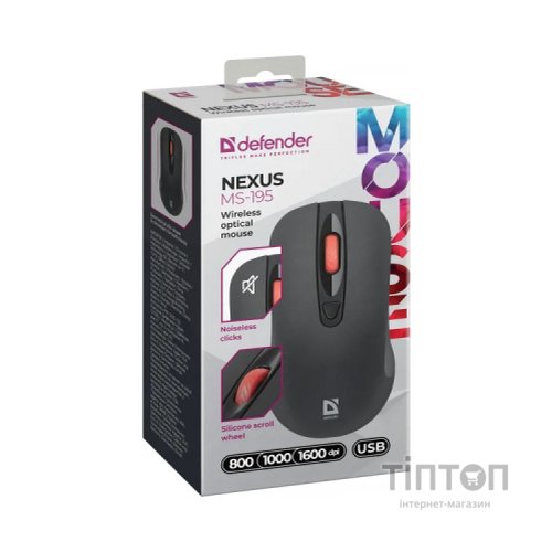 Мишка Defender Nexus MS195 Wireless Black (52195)