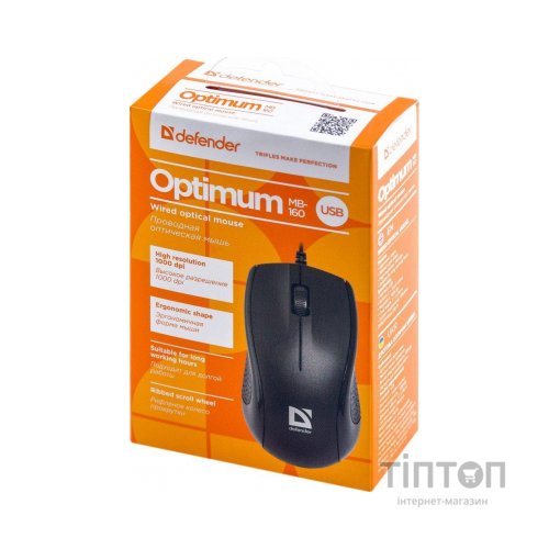 Мишка Defender Optimum MB-160 Black USB (52160)