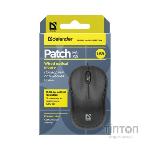 Мишка Defender Patch MS-759 Black (52759)