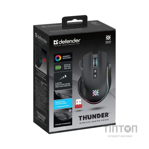 Мишка Defender Thunder GM-213 LED Wireless Black (52213)