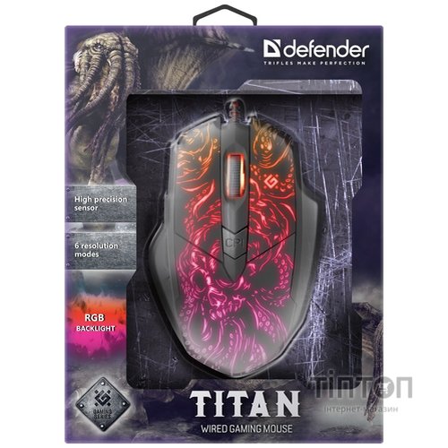 Мишка Defender Titan GM-650L RGB Black (52650)