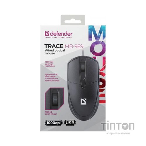 Мишка Defender Trace MB989 USB Black (52989)