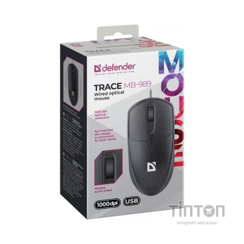 Мишка Defender Trace MB989 USB Black (52989)