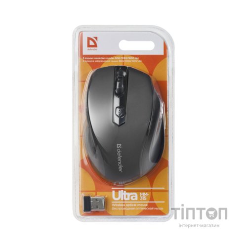Мишка Defender Ultra MM-315 Wireless Black (52315)