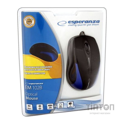 Мишка Esperanza EM102B Sirius чорна, USB