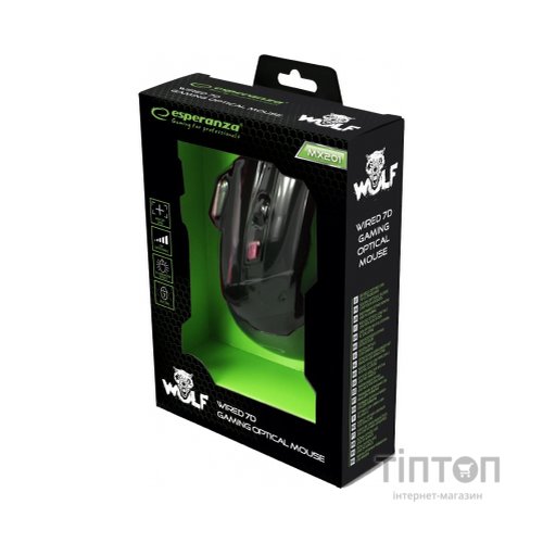 Мишка Esperanza MX201 Wolf чорно-червона, USB