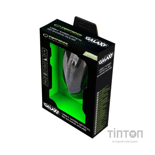 Мишка Esperanza MX212 Galaxy USB Black-Green (EGM212)