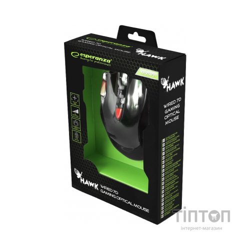 Мишка Esperanza MX401 Hawk чорно-червона, USB