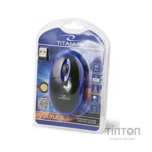 Мишка Esperanza Titanum TM116B чорно-синя, безпровідна, USB
