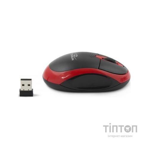 Мишка Esperanza Titanum TM116R чорно-червона, безпровідна, USB