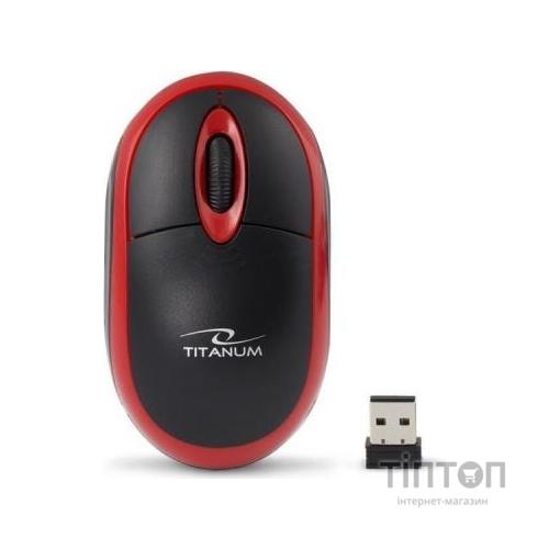Мишка Esperanza Titanum TM116R чорно-червона, безпровідна, USB