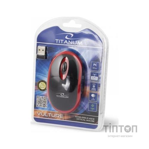 Мишка Esperanza Titanum TM116R чорно-червона, безпровідна, USB