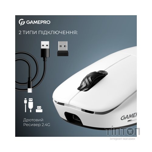 Мишка GamePro Asgard Loki Wireless/USB White (GM022W)