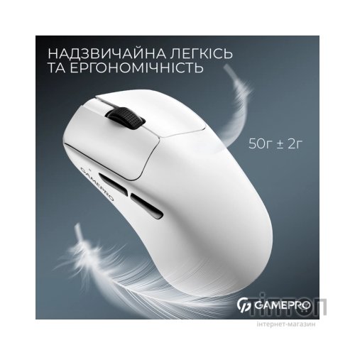 Мишка GamePro Asgard Surt Wireless/Bluetooth/USB White (GM017W)