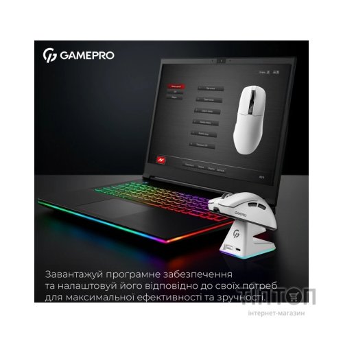 Мишка GamePro Asgard Thor Wireless/Bluetooth/USB White (GM023W)