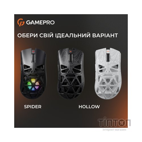 Мишка GamePro Genesis Hollow Wireless/Bluetooth/USB Black (GM870HB)